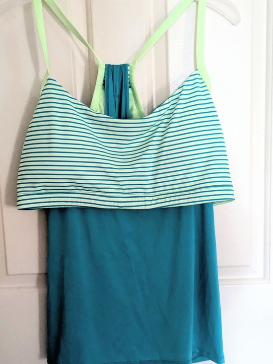 Nike Tops - Nike Teal & Mint Striped Bandeau Tankini Top 2X NWT